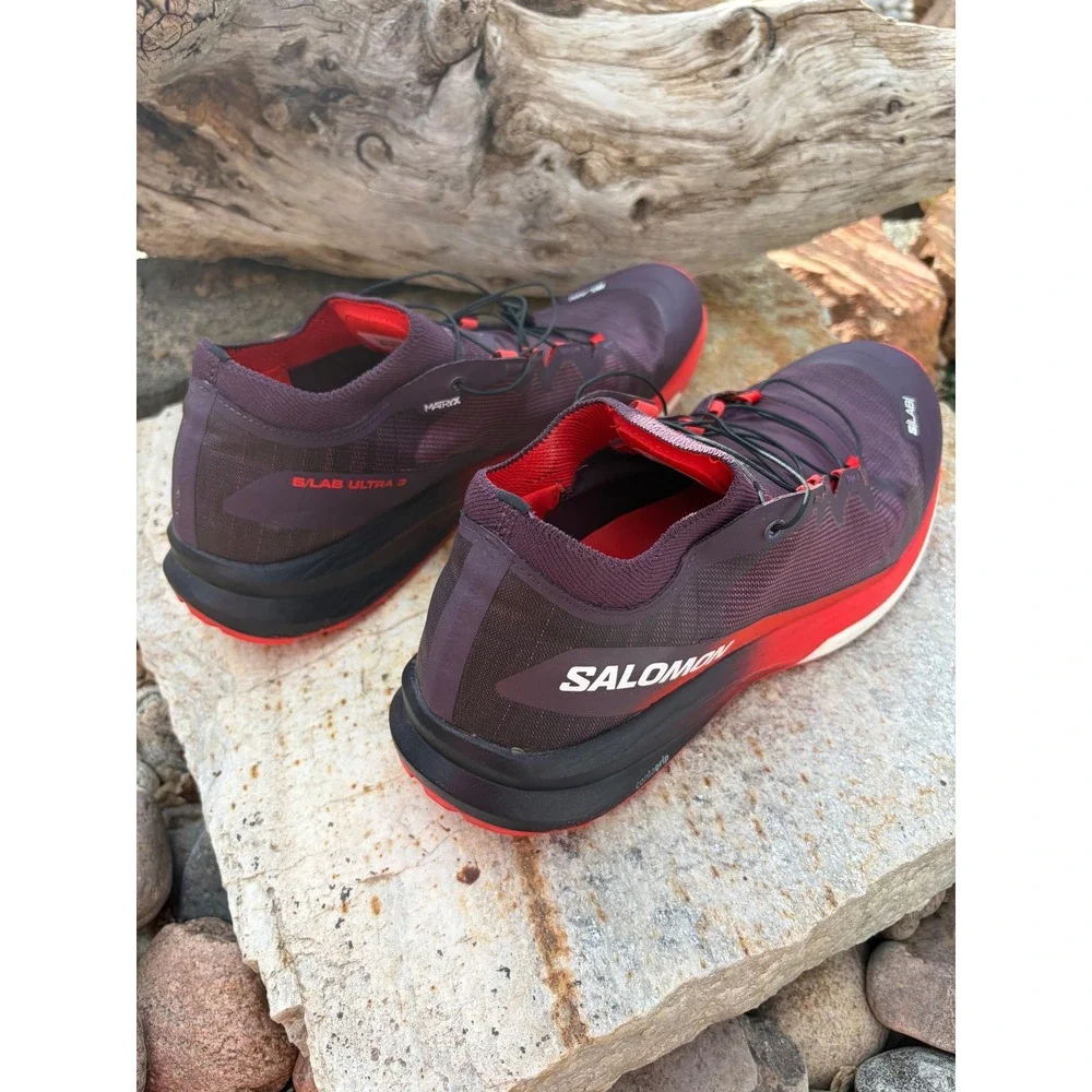 Salomon S/Lab Ultra 3 Maverick Red Trail Running Shoes Mens 12 Womens 13 471888 - Picture 5 of 14